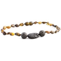 Baltic Amber & Lava Adult Diffusing Necklace, 18"