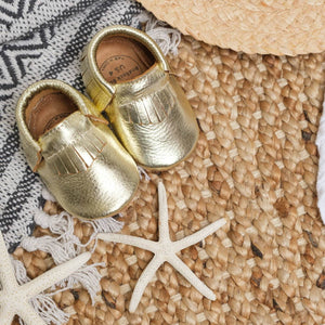 Rock Baby Moccasins - Gold